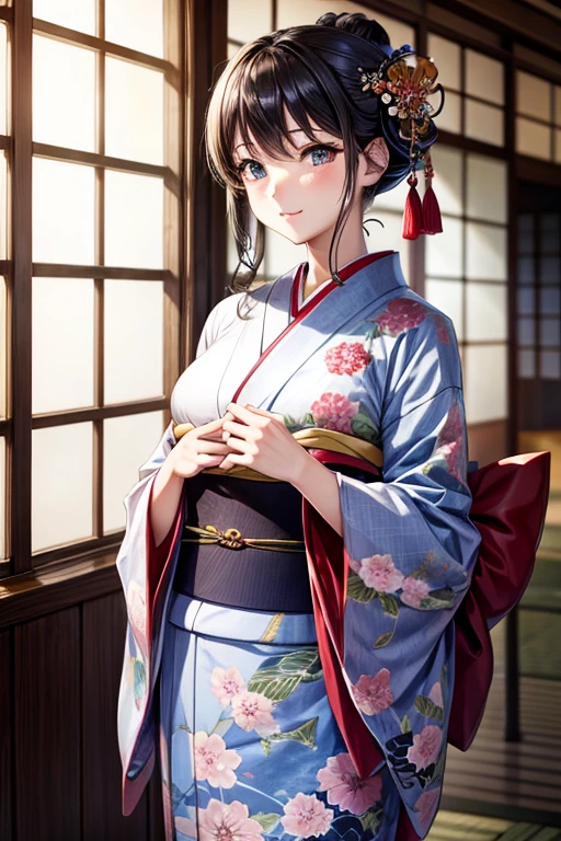 kimono、Elegant atmosphere、beautiful、well-formed figure、