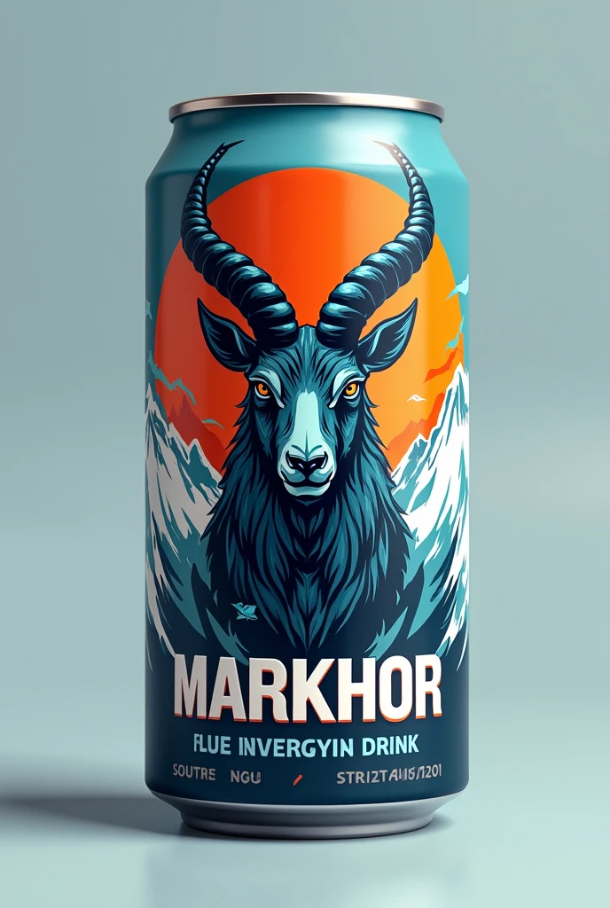 Energy drink can design with brand name markhor