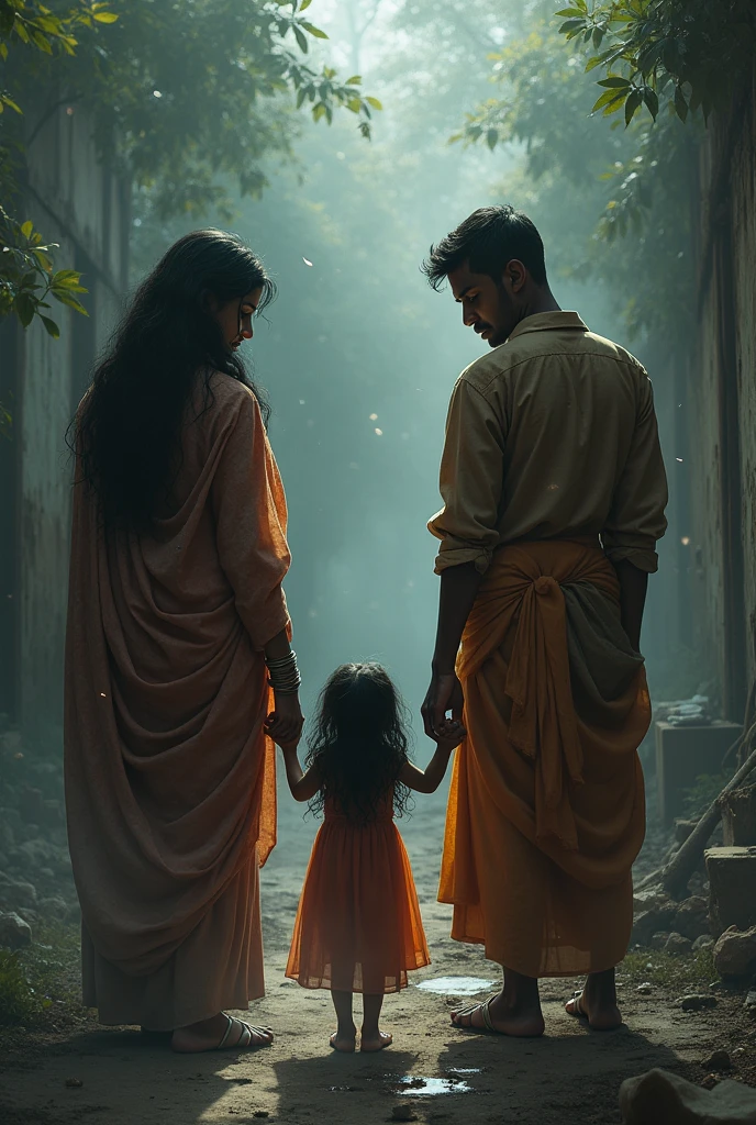 Give me a photo depicting broken apart familes indian