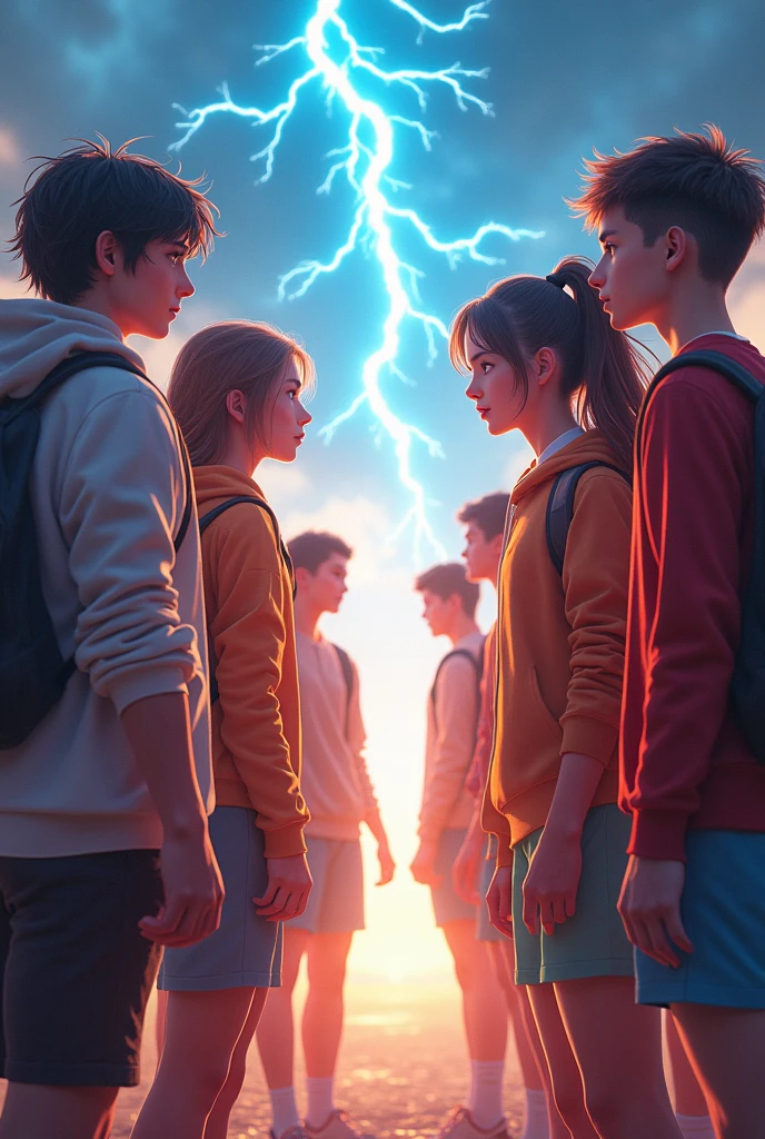 Boys vs girls,age of girls and boys is like 18 to 21,one side boys and one side girls make some gap between them and strik lighting like a competition