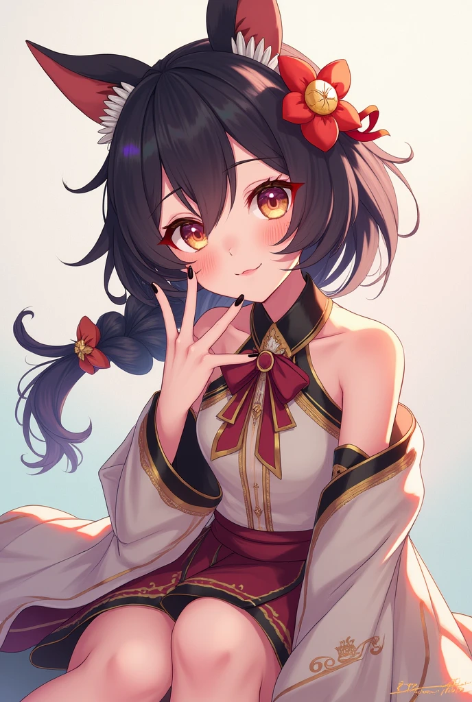 Hu tao, feet, black nail polish, anime, cute, 4'9 foot, 20 years old