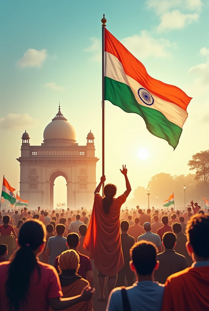 apicture on independence day with indian flag
