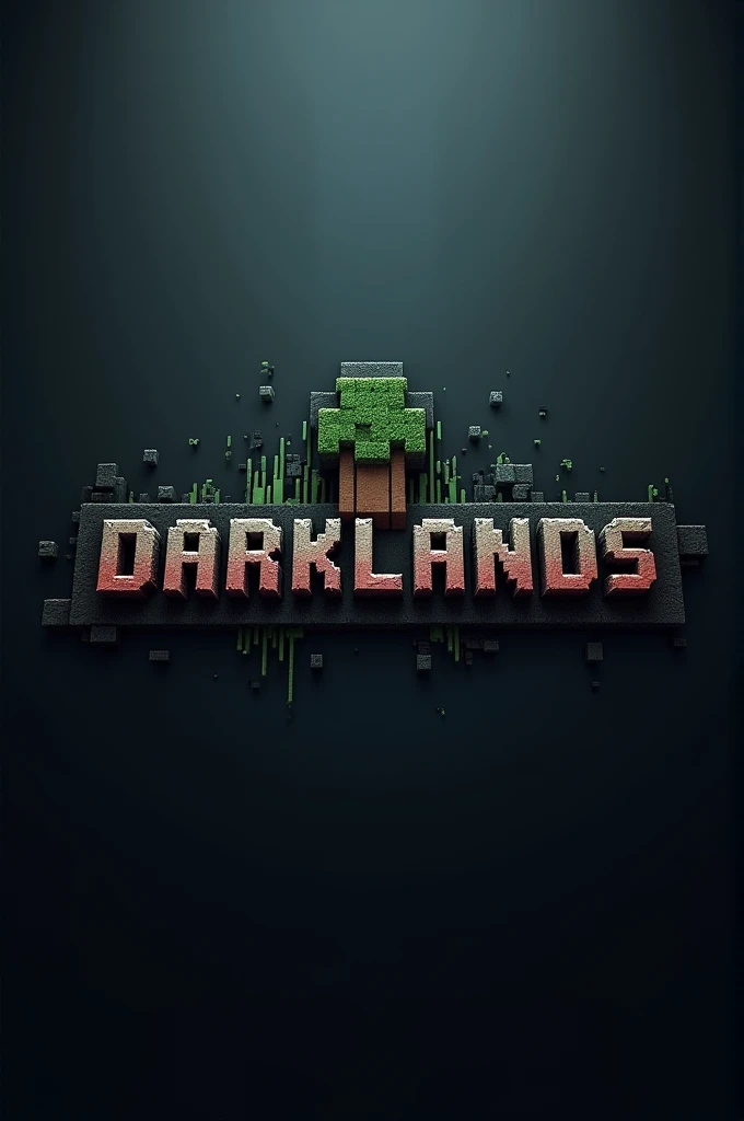 A mincraft logo that has the text 'Darklands' with a gaming vibe