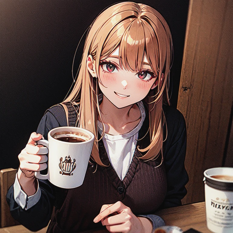Holding a cup of coffee
