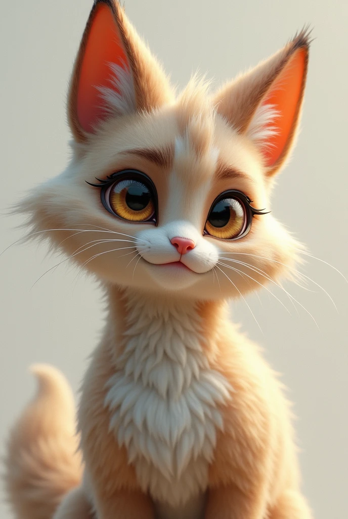 beautiful furry girl elegant Short haircut ferty eyes Large form