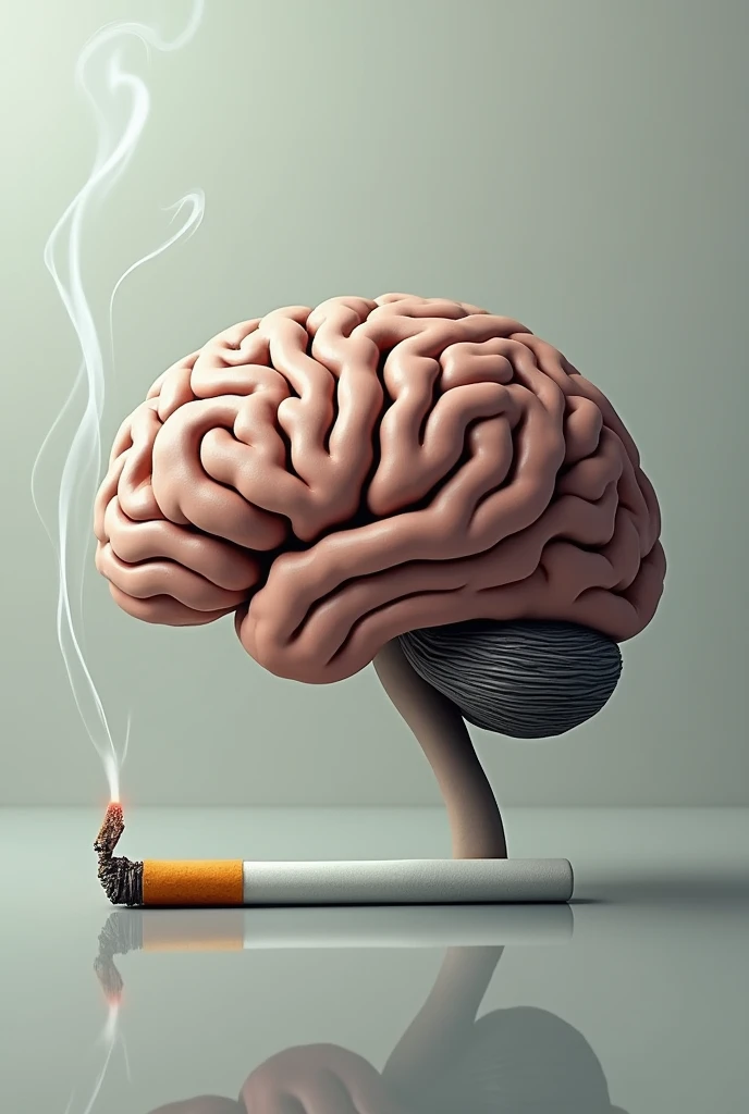 Image depicting brain and cigarette 