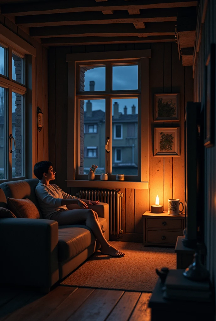 A wooden Flat in 2nd Floor, Night Time