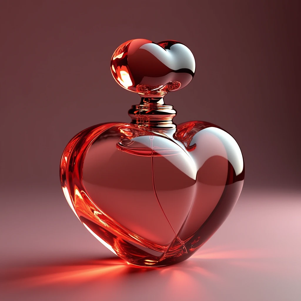 An extremly unique perfume bottle in the shape of a heart