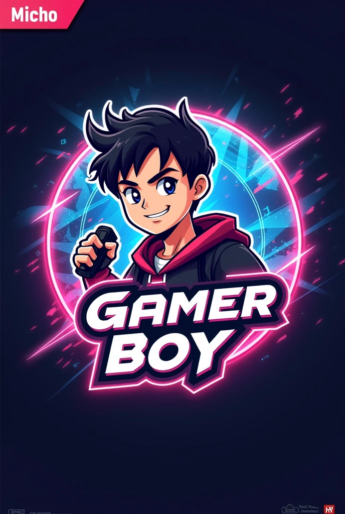 Create me a gaming channel logo with name gamer boy