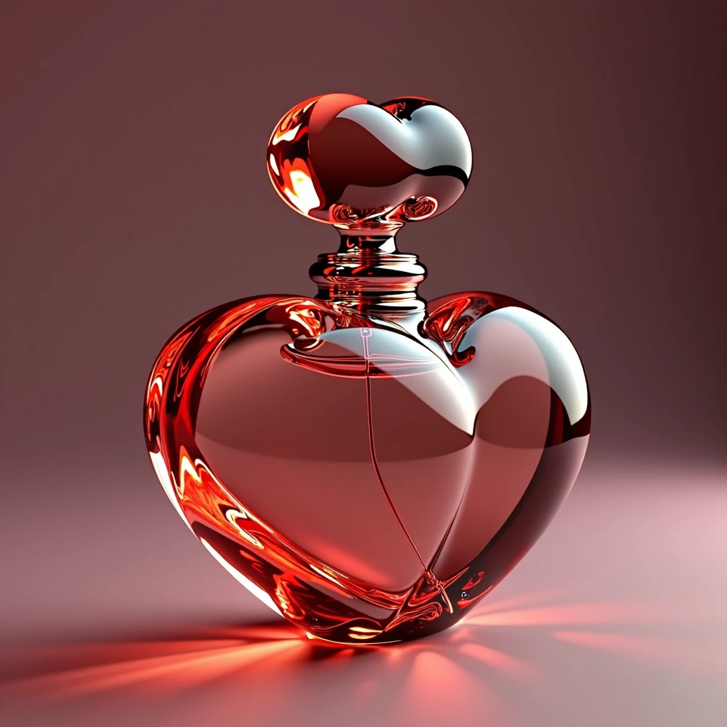 An extremly unique perfume bottle in the shape of a heart