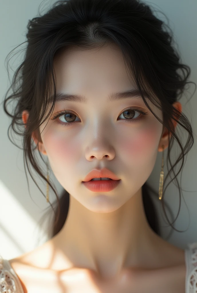 A girl whose face is a mix of Tyla and Wonyoung
