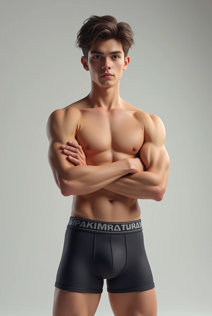A 15 year boy in boxer underwear