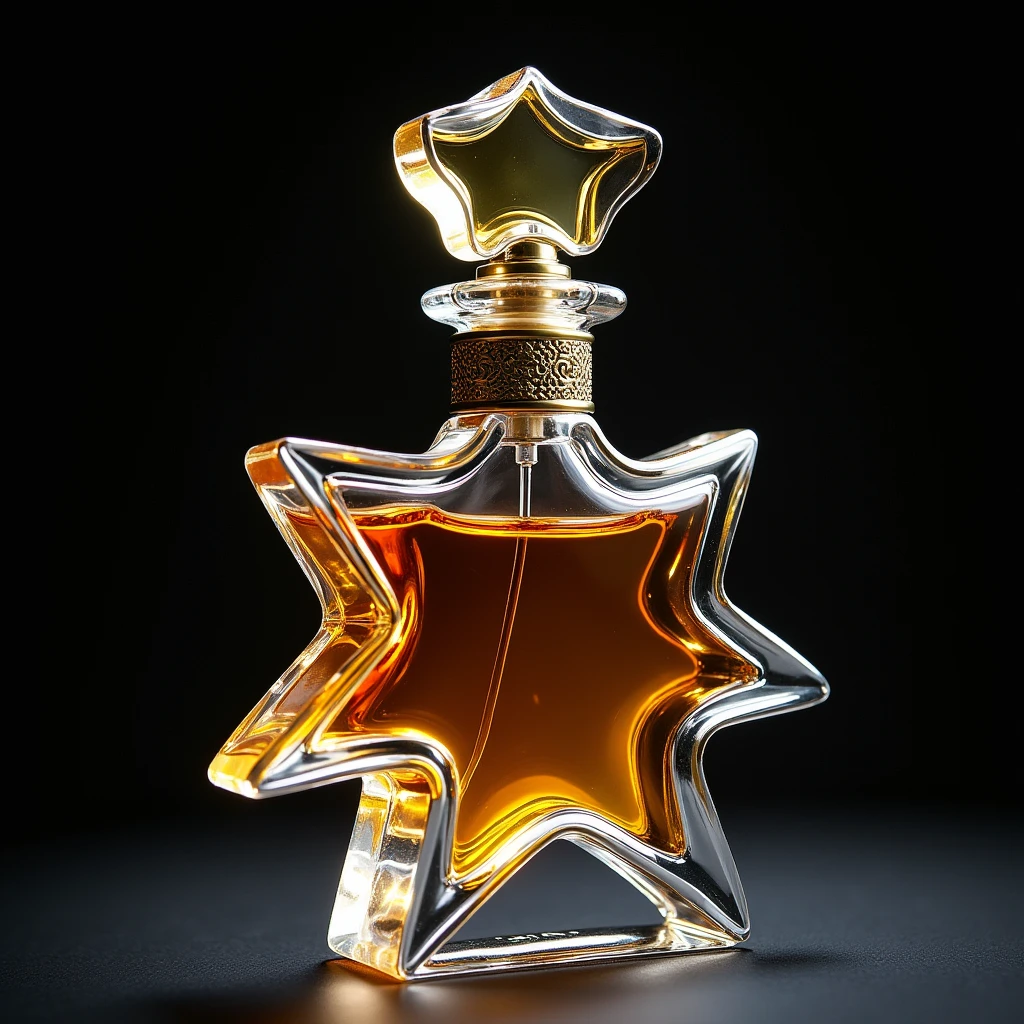 An extremly unique perfume bottle in the shape of a star