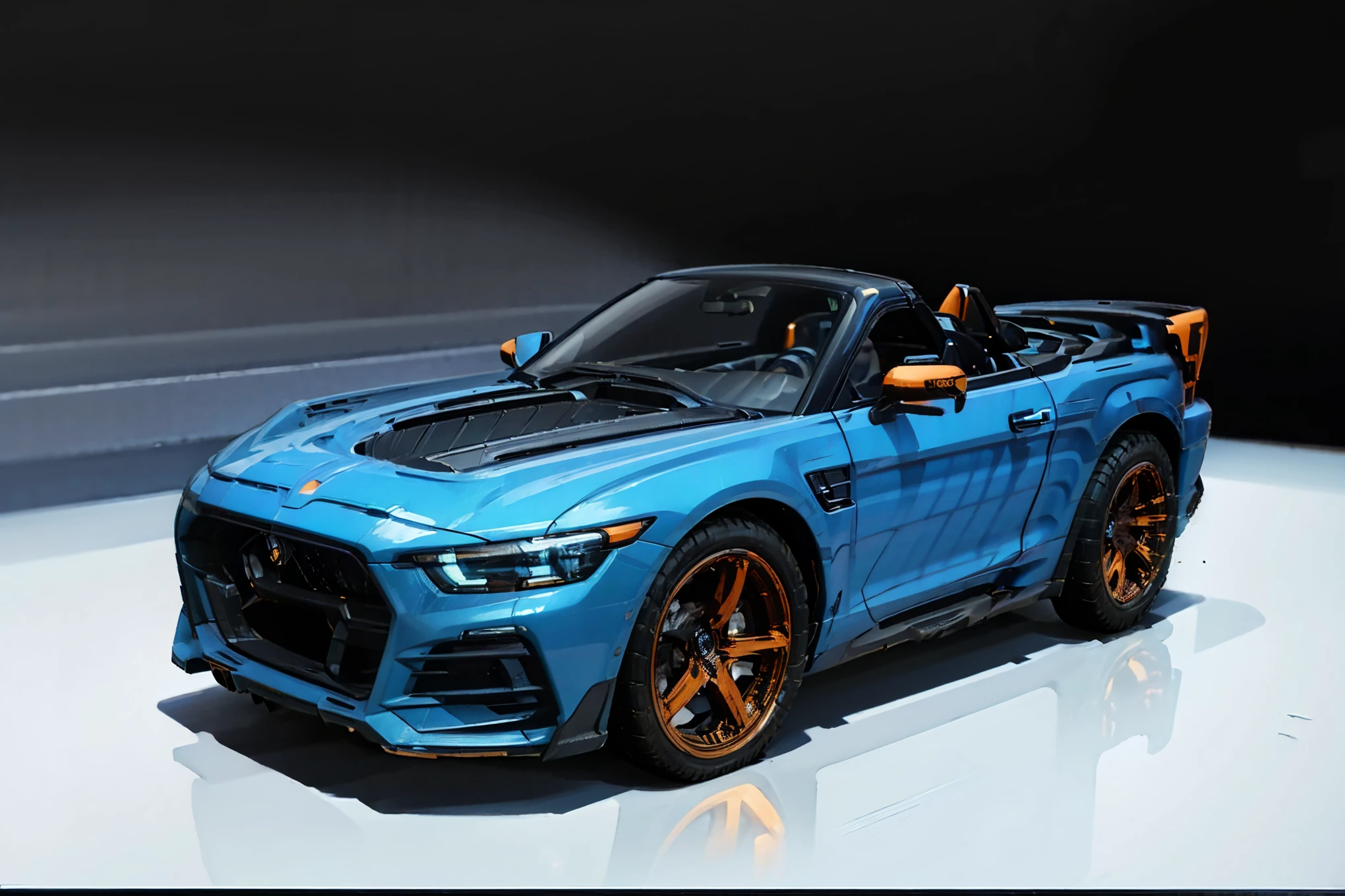 Machine, Multiple mechanical cars, Highest image quality, outstanding details, ultra-high resolution, (realism: 1.4), the best photo, favor details, highly condensed 2cars, (mixed colors:1.4), with a delicate and beautiful form, 1car colored in a (((dark blue and orange color))) mecha, another 1car colored red line on base white color, mecha, holding a directional controller, driving in full speed, on spark load, flash, shining, metallic body cars, the background is a high-tech lighting scene of the future city, cinema poster style,