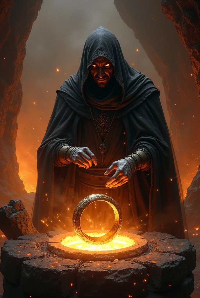 Sauron forging the One Ring