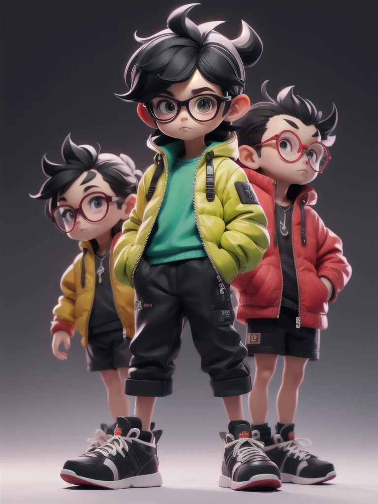 BJ_monster,一人in,Looking_in_Audience,green_eye,Simple_background,shirt,black_blackhairモヒカンhair,One person,black、Glasses、blackhair,Are standing,赤Jacket,full_body,male_concentrated,Multicolor_blackhair,shoes,Shorts,mask,black_Seven-minute length pants,ring,spike_hair,black_background,red_Jacket,male_,gas_mask,tube,respirinor,cineminic lighting,Strong contrast,High level of detail,Highest quality,masterpiece,White background,((blackメガネ))、Monkey mark、background、camera