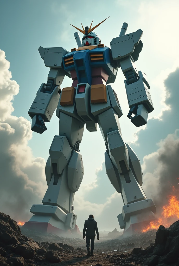 A gundam as huge as the universe is destroying the world