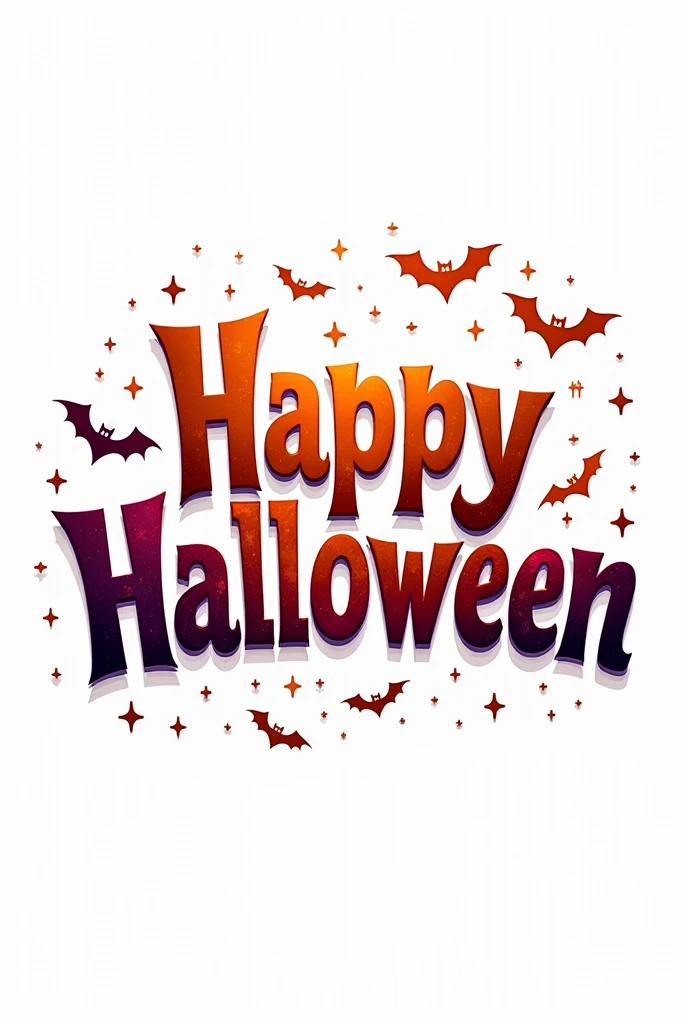 Typography Design About Halloween Text "Happy Halloween" in white background