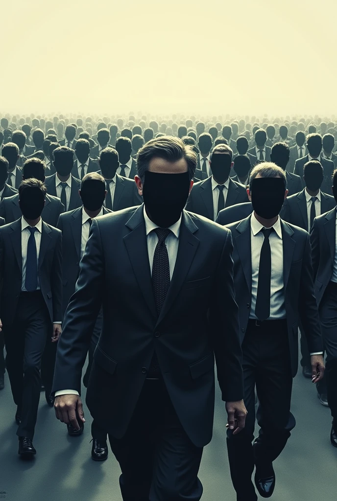 Suggest me a poster idea for a play based on unemployment named in pursuit of i need mob of unemployed people not in hoodie in formals without faces