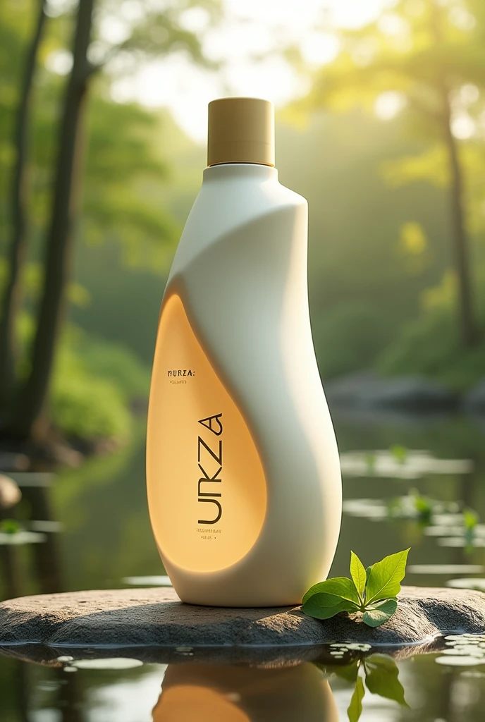 Create a image of organic shampoo bottle image brand name Pureza

