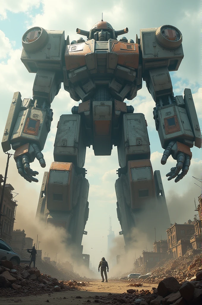 A huge mecha destroying the world
