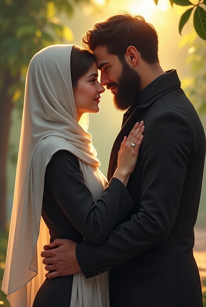 Priest woman romance with Muslim men with beard 