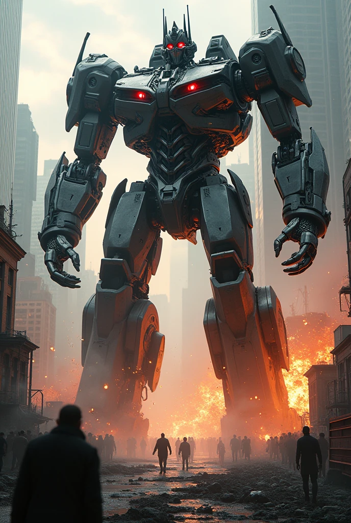 A huge transformer destroying the world

