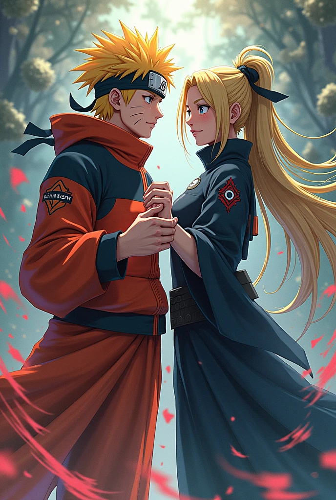 Naruto and pervibsage with strong hand together writen ABSTRACT AND ETHEREUM on their ninja cloth