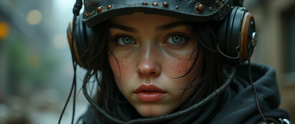 female face, female, a rugged young engineer with cybernetic enhancements,  intricate, elegant, highly detailed, digital painting, artstation, concept art, smooth, sharp focus, illustration, art by h r giger and greg rutkowski and alphonse mucha, beautiful dramatic lighting