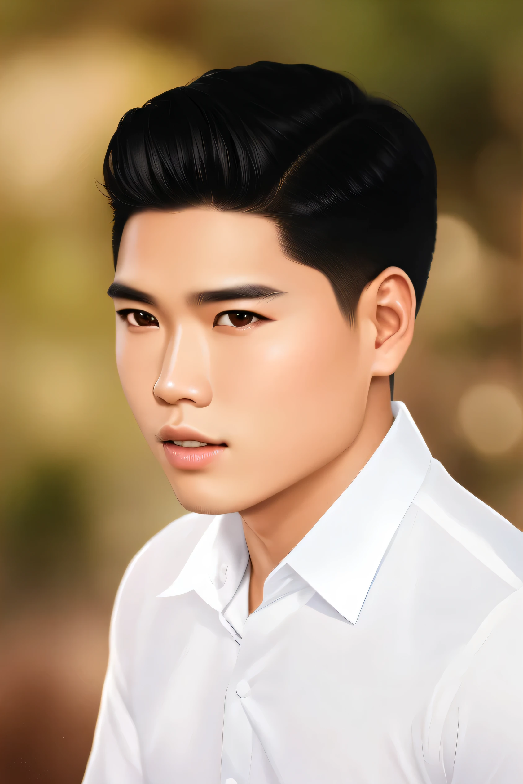 there is a man with a white shirt and a black tie, detailed face of a asian boy, south east asian with round face, realistic portrait photo, inspired by Randy Vargas, closeup headshot portrait, realism artstyle, close up potrait, asian male, single realistic face, portrait realistic photograph, realistic studio portrait, highly detailed photo portrait, photo-realistic face