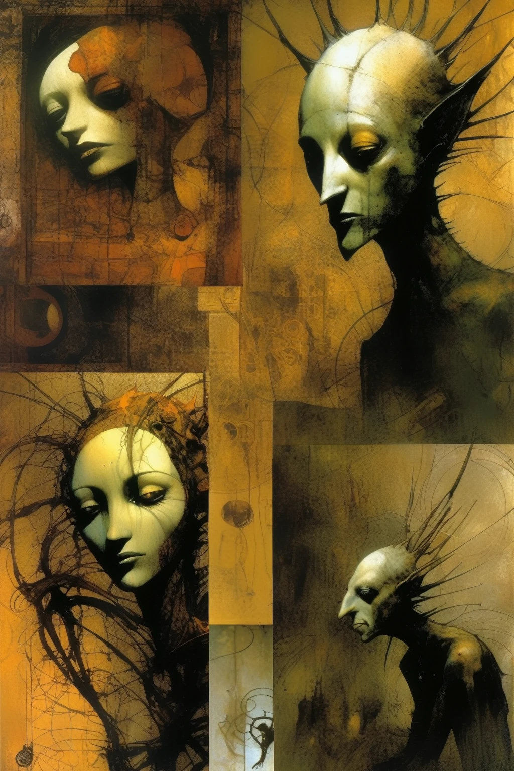 Dave McKean Style - The prompts o translation and artificial processing are based on the style of Dave McKean.