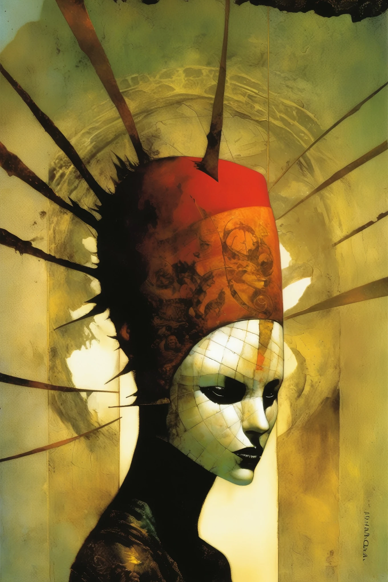 Dave McKane Style - _Variant cover for Dave McKean's next book, The Mirror Mask_high quality_