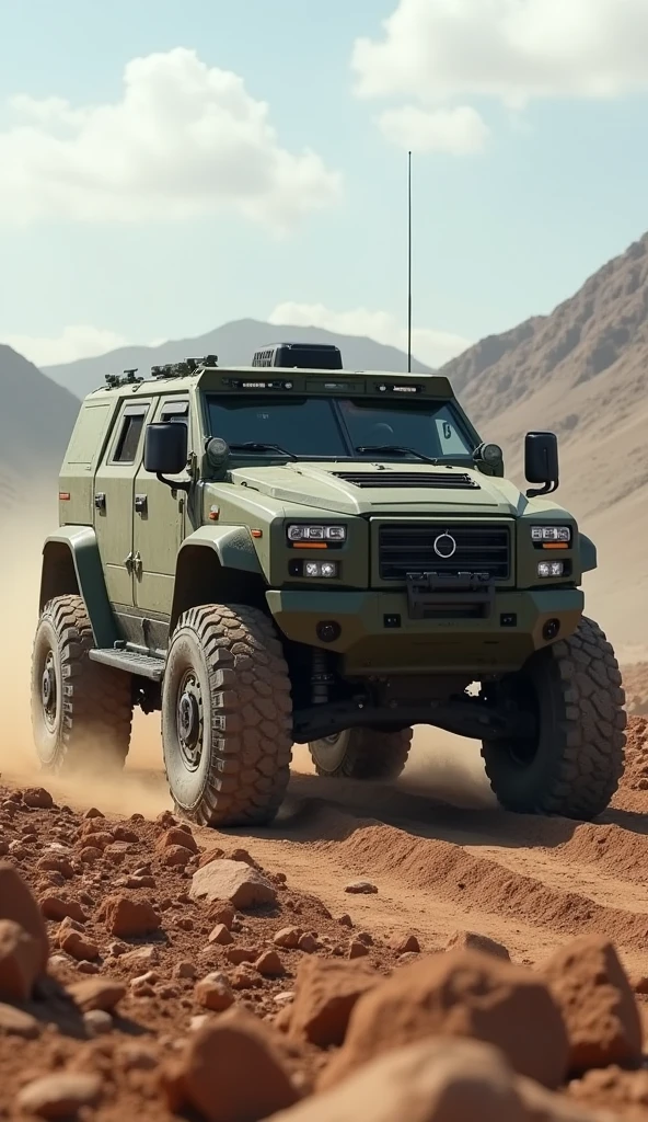 car photography, big military car, goes off-road on the training ground, off-road, big off-road wheels, power, demonstration drive of a new model, presentation of capabilities, photo catching the off-road capabilities of the car, realistic, (best quality,4k,8k,highres,masterpiece:1.2),ultra-detailed,(realistic,photorealistic,photo-realistic:1.37),hyperrealistic, intricate details,