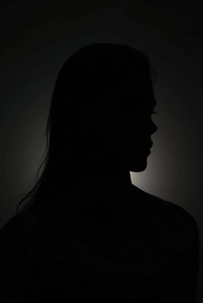 (photorealism:1.2), face silhouette on a black background