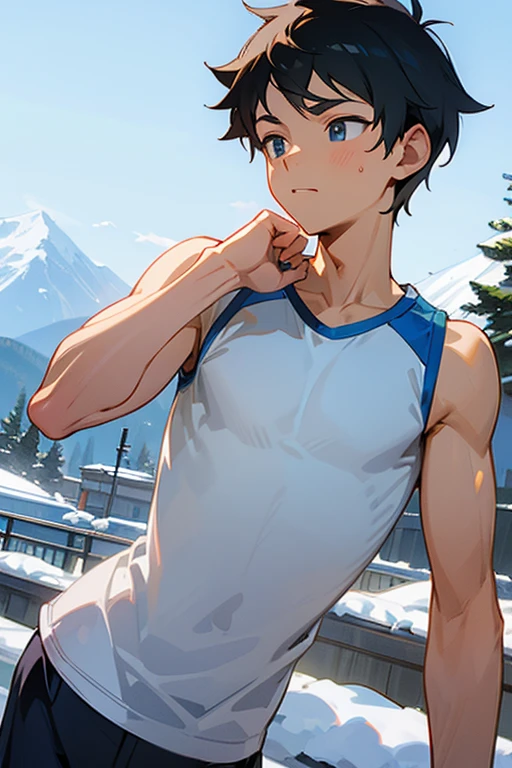 Snow Mountain Tight Tank Top for Elementary School Boys