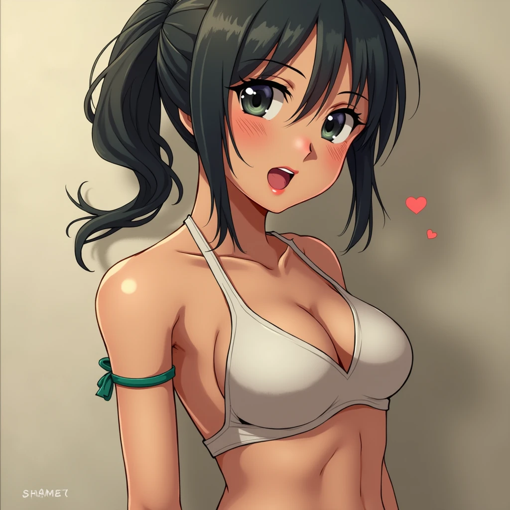 Yuffie from FF7 is half naked and in a lustful mood.
