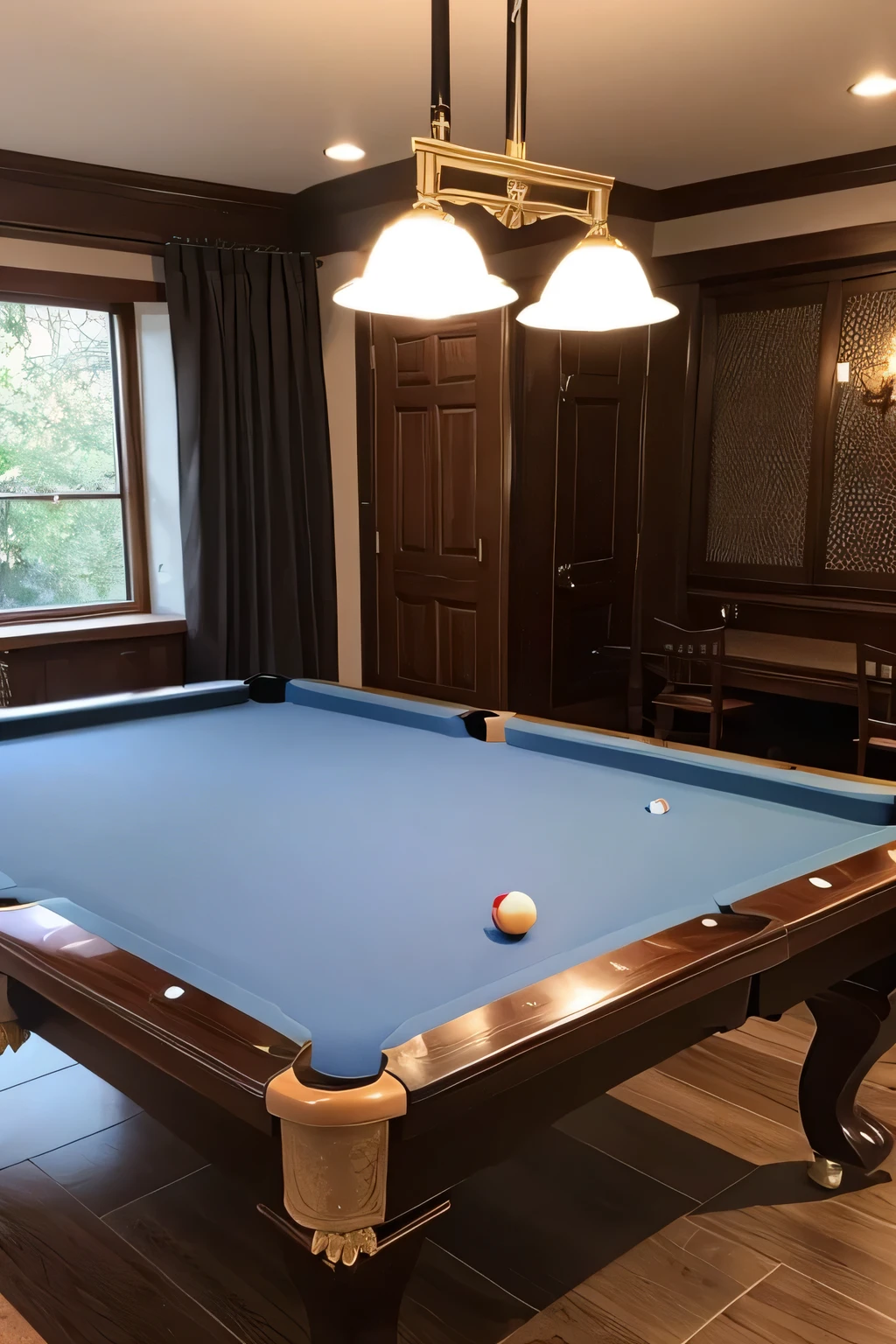Billiard room，Beauty，Playing billiards
