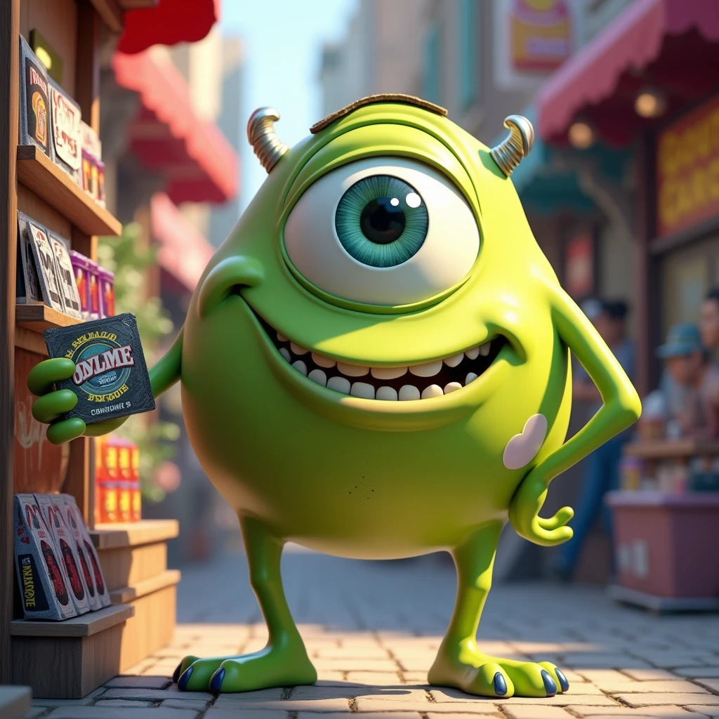 mike wazowski selling condoms