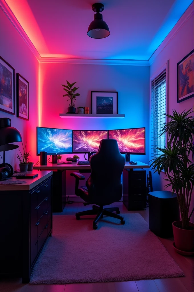 extremely RGB gaming room  