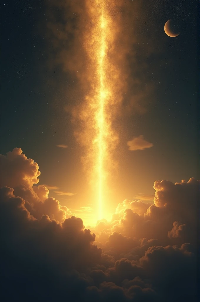 Seen :in a dark sky there is a golden light of GOD and it is written in the sky
One life is not enough to worship me.