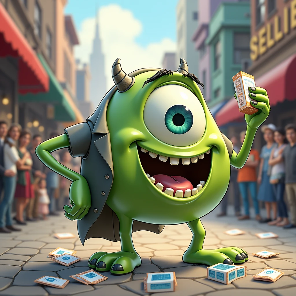 mike wazowski selling condoms