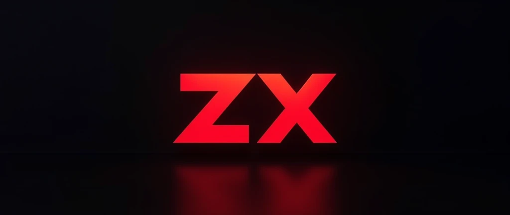 logo with black background and ZX written in red
