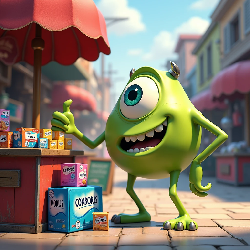 mike wazowski selling condoms
