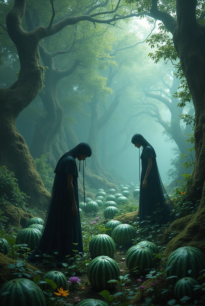 Garden of black watermelon
