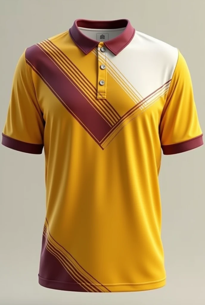 Yellow,maroon white color collar official t shirt