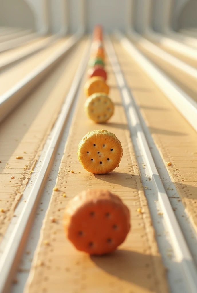 (photorealism:1.2), race round crackers in 5 lanes
