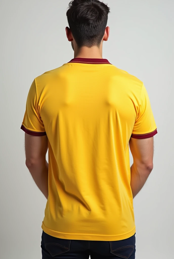 Yellow,maroon white color collar official t shirt design front & back side

