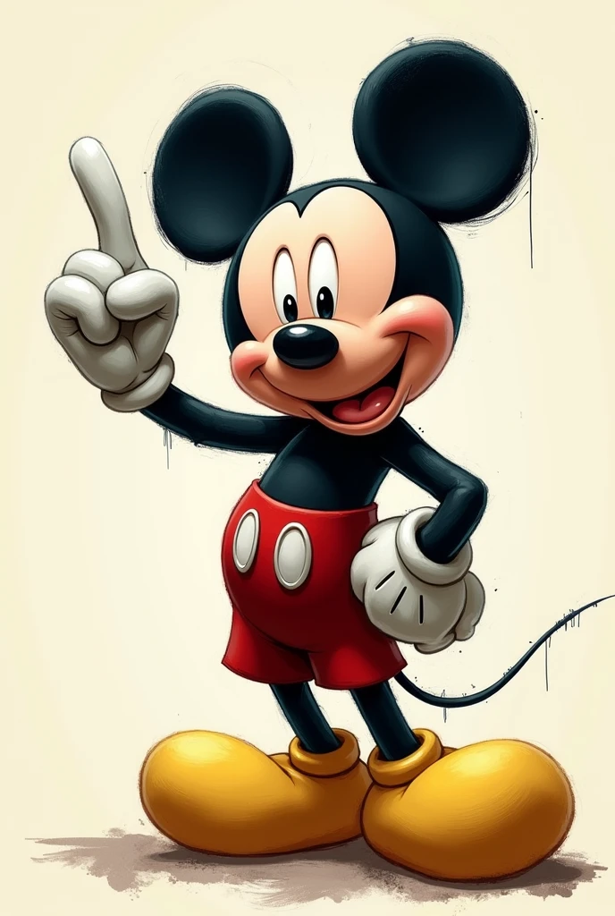 Mickey Mouse giving the middle finger 