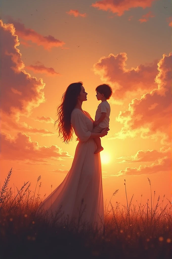 Mom love with two sun