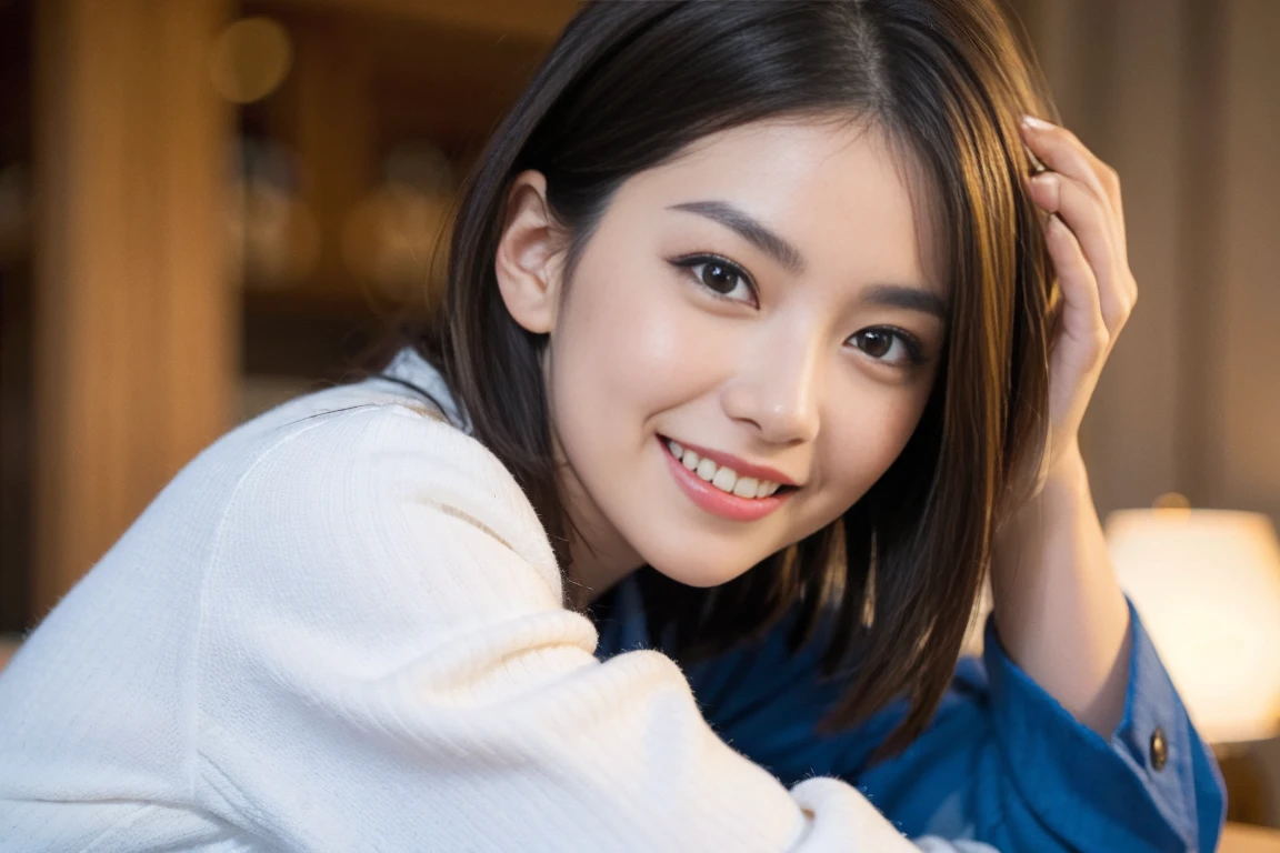 ((Highest quality、8k、masterpiece:1.3))、(Realistic, Intricate details:1.2),Japanese sake、Sake Glass、 Japanese food、Buckwheat、Japanese sake、Shochu 、Beautiful view of the sunset sky and clouds、A bright smile、The wonderfulness of smile、Bright image、Beautiful Face, blue eyes, The light shines on your face, blush, short hair,Bright Face、 (Age 37), Age 34, sparkling wine、Two beauties、Brown Hair、Shortcuts、Long sleeve shirt、dress、Beautiful woman 1, (slimな顔), (The body is slim), (Brown Hair), (Shortcuts), cheeks turn a little red,Attractive beauty、restaurant, In a prominent place (From the waist up) Nova Frog Style, actress, model, Upper Body, White wine, slim, smile, (smile: 1.15), Beautiful fine grain, Depth f/2,saturation, High Contrast, Strong light and shadow,Moist Body:1.5、3D texture、Delicate eyes、Brown Hair、The hair is very shiny、